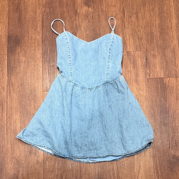 Hollister Dresses & Skirts - Hollister Light Blue Backless Dress with Built-in Shorts